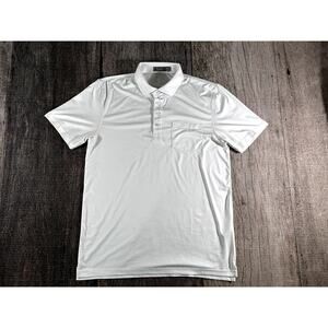 G/Fore Polo Tech Jersey Shirt Mens Medium White Performance Golf Made in Korea